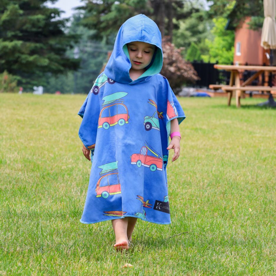 Poncho en microfibre pour enfant - Voiture