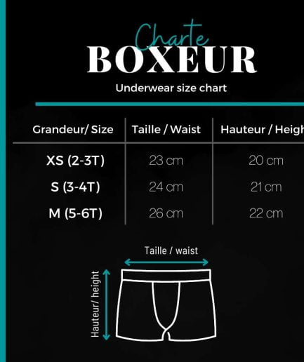Charte de grandeur boxeur