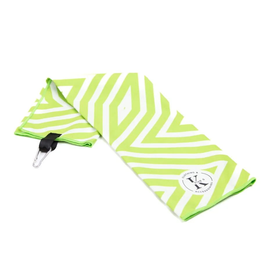 Serviette de golf en microfibre linéaire vert