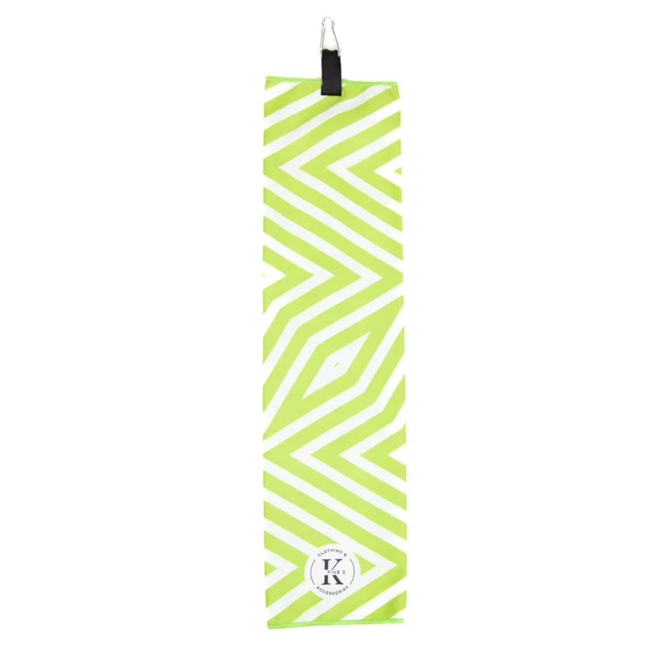 Serviette de golf en microfibre linéaire vert