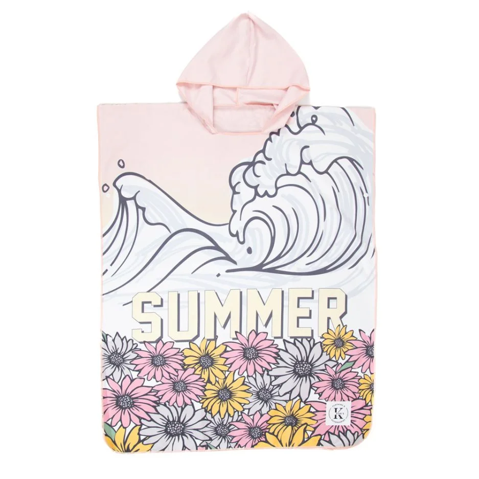 Poncho pour ado en microfibre - Vague d'amour