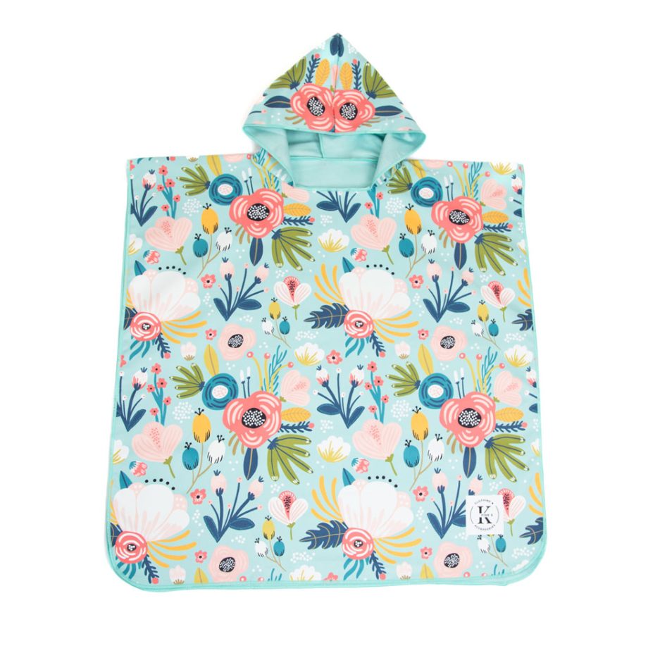 Poncho en microfibre pour enfant – Bouquet de fleur