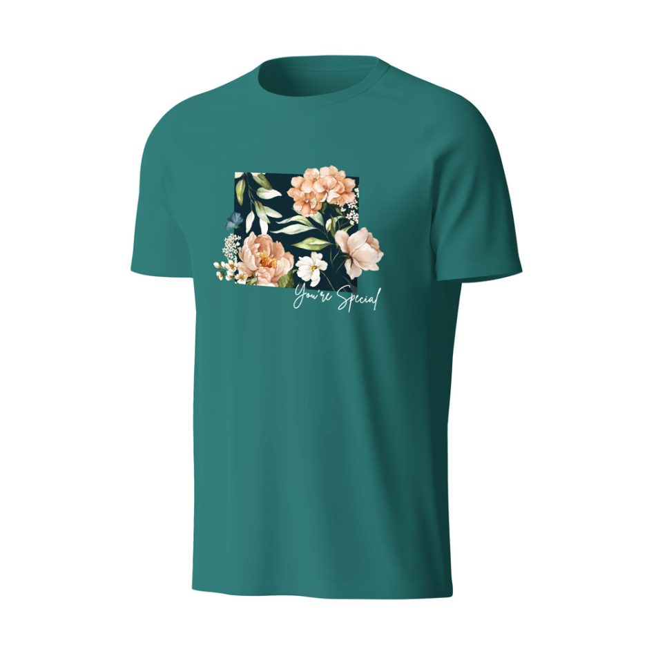 T-shirt fleur bleu