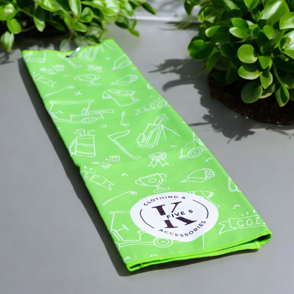 Serviette de golf en microfibre passion golf vert