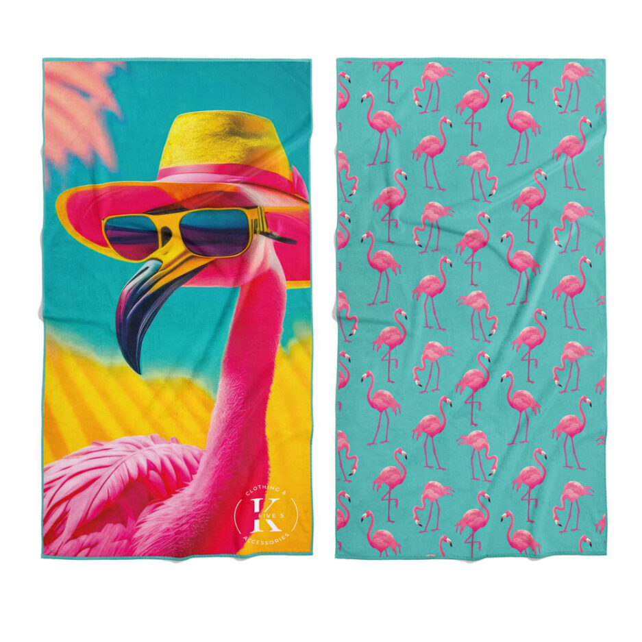 Serviette en microfibre fashion flamingo - Microfiber towel flamingo