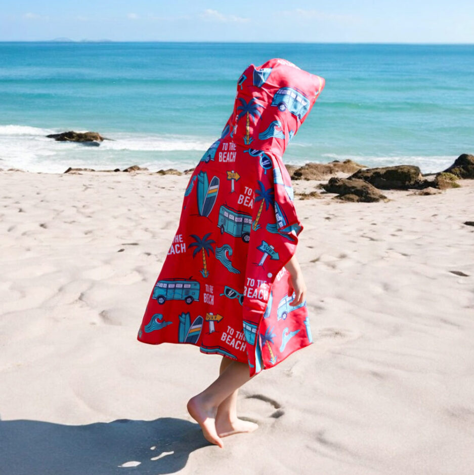 Poncho en microfibre pour enfant - À la plage