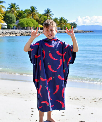Poncho pour adolescent piment fort
