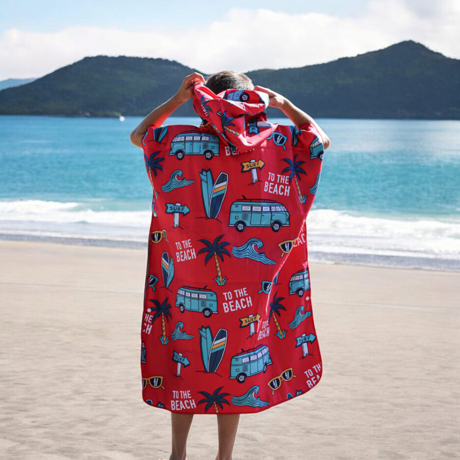 Poncho en microfibre ado - À la plage