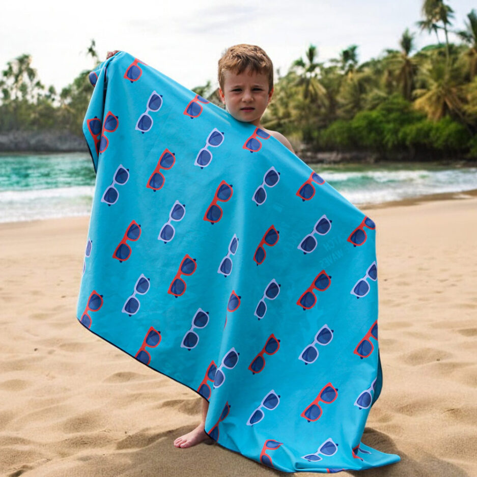 Serviette en microfibre - Dinosaure surfant