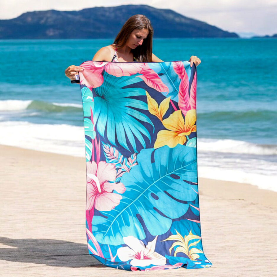 Serviette en microfibre - Fleur tropical