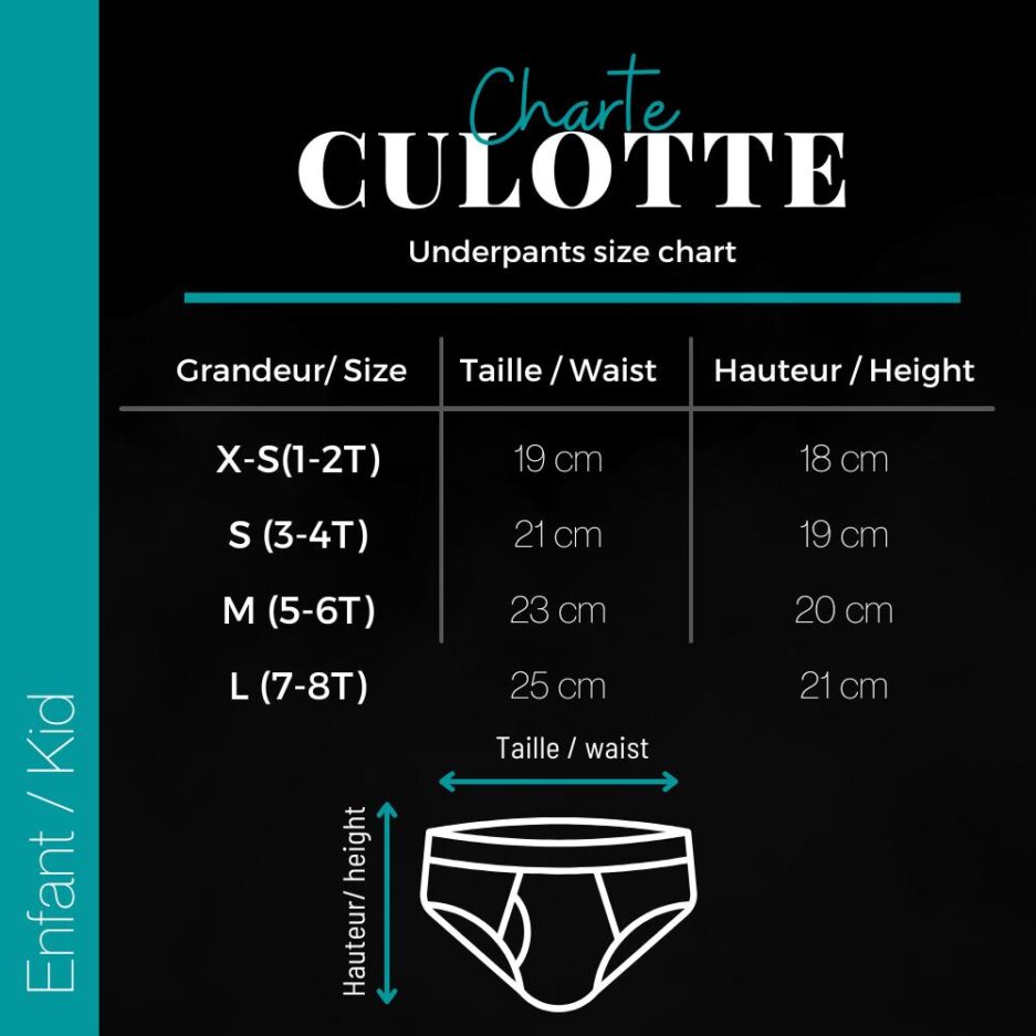 Charte grandeur culotte