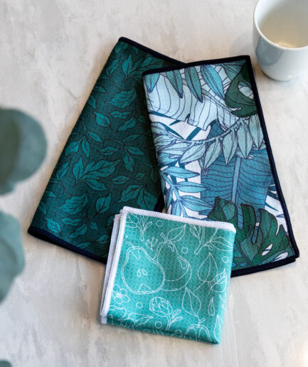 Linge nettoyant en microfibre - Émeraude sauvage (3pcs)