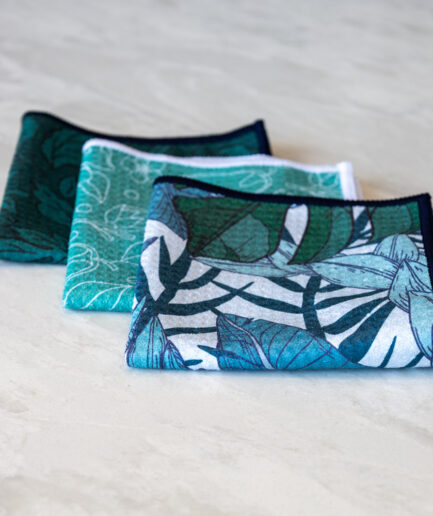 Linge nettoyant en microfibre - Émeraude sauvage (3pcs)
