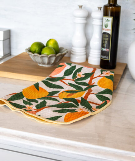 Linge à vaisselle gaufré - Pêche sucrée