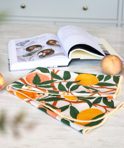 Linge à vaisselle gaufré - Pêche sucrée