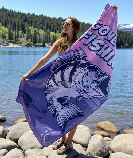 Serviette poisson violet