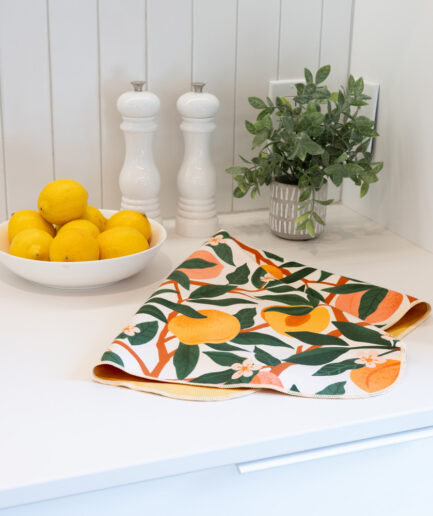 Linge à vaisselle - Pêche sucrée - Lisse