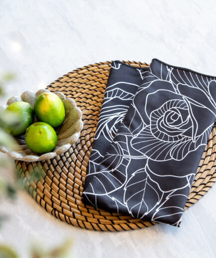 Linge vaisselle rose sublime - Lisse