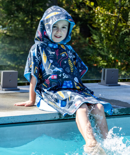 Poncho enfant – Ours surfeur
