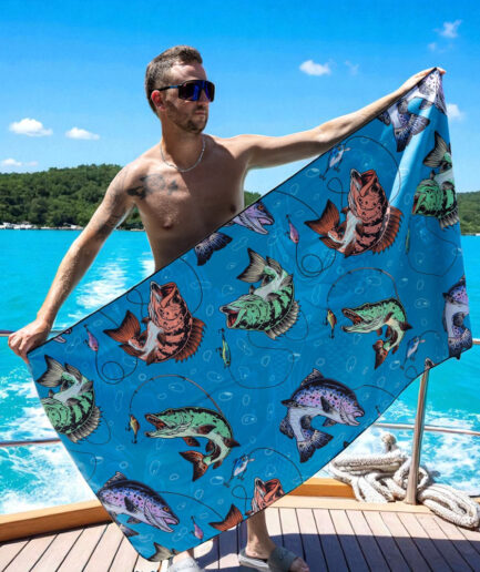 Serviette de plage - Aventure de pêche