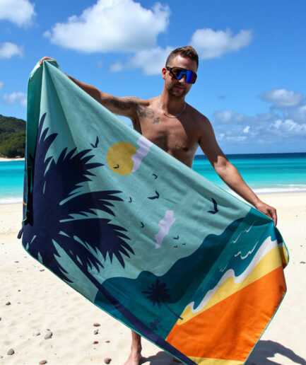 Serviette sous les palmiers