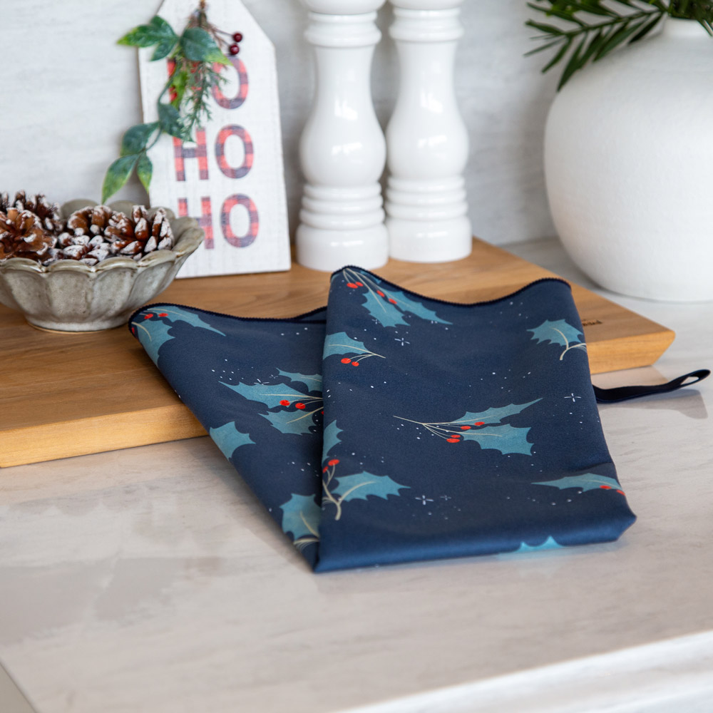 linge-vaisselle-sous-le-gui Linge à vaisselle de noël - Sous le gui