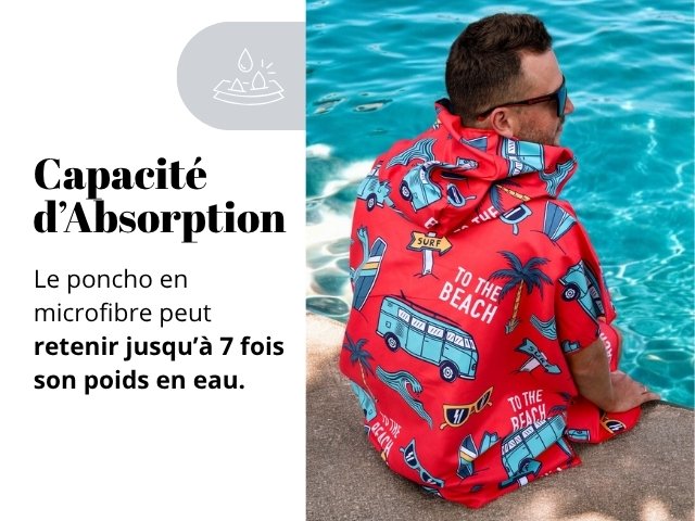 Poncho adulte capacité d'absortion