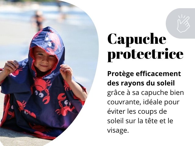 Poncho enfant capuche protectrice