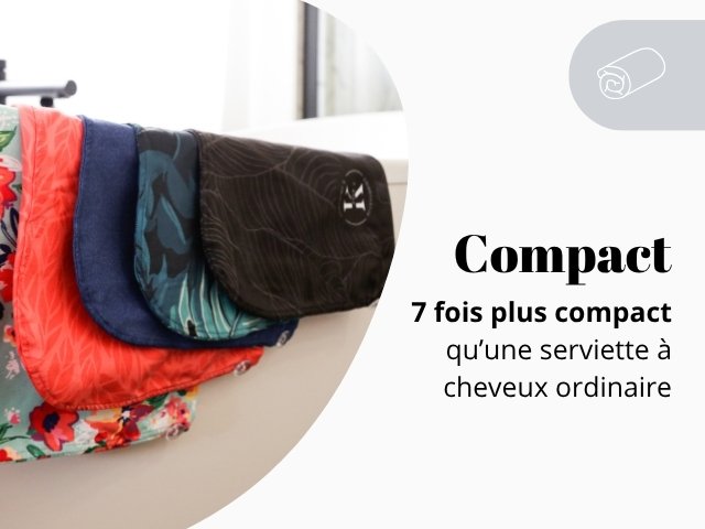 Mobile serviette cheveux compact