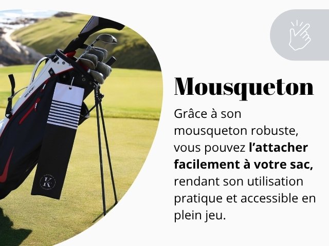 Serviette de golf mousqueton