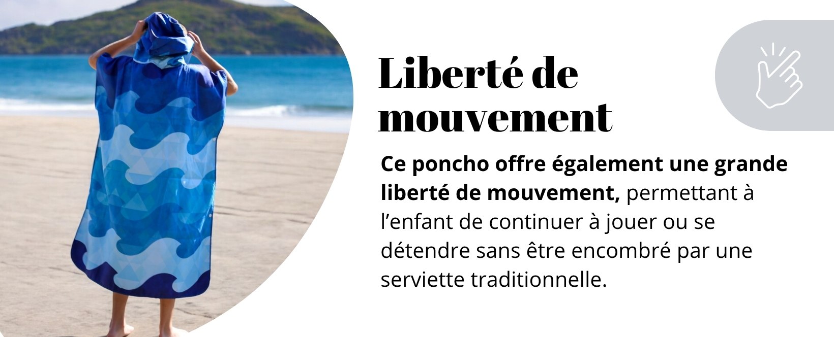 Poncho adolescent liberté de mouvement
