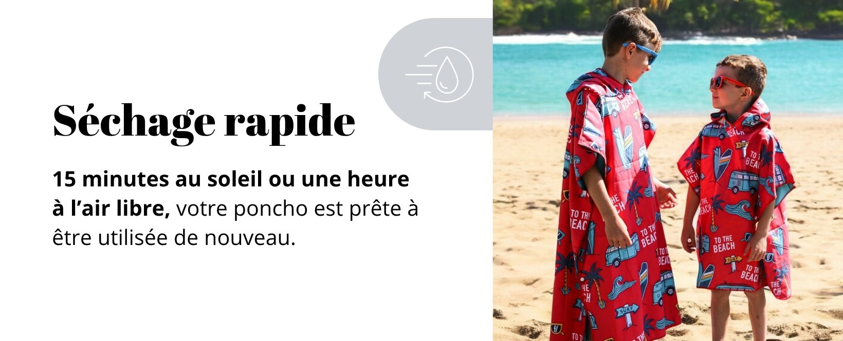 Poncho adolescent séchage rapide