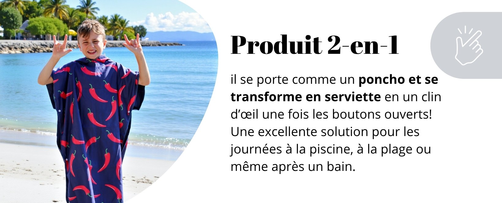 Poncho adolescent produit 2 en 1