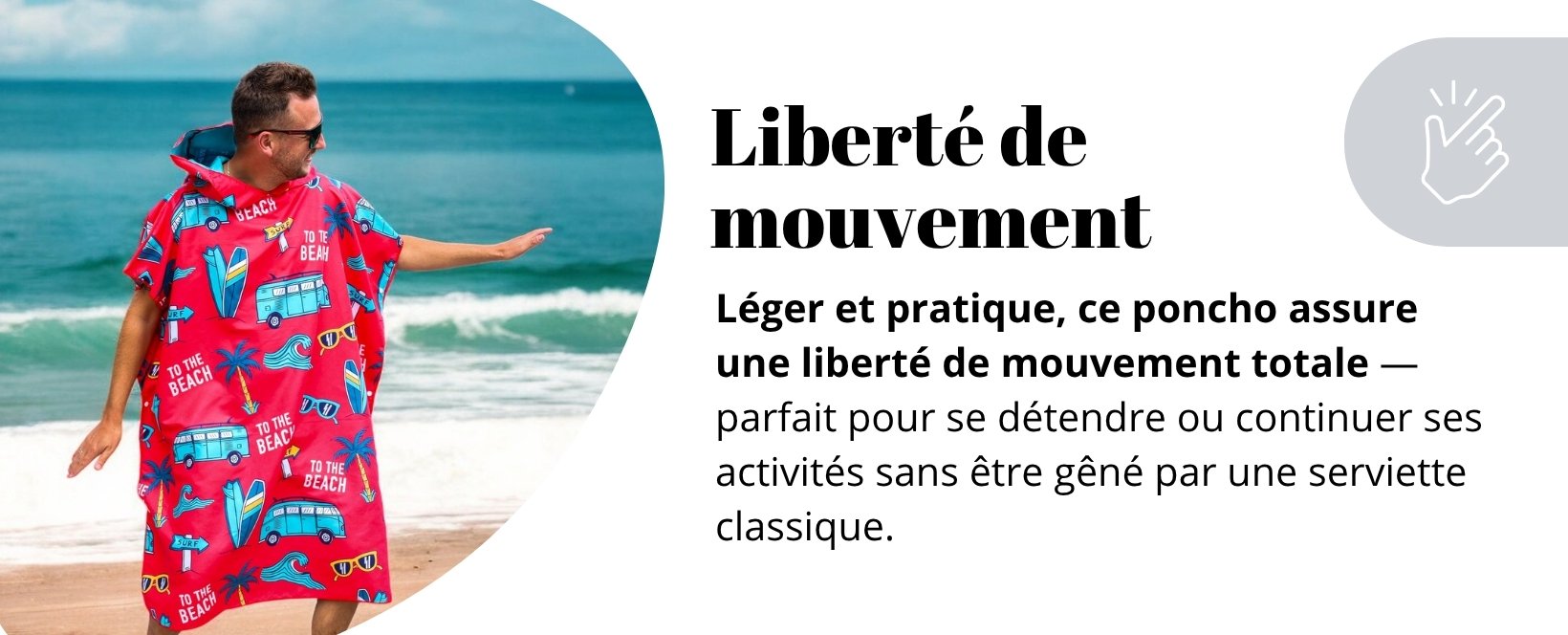 Poncho adulte liberté de mouvement