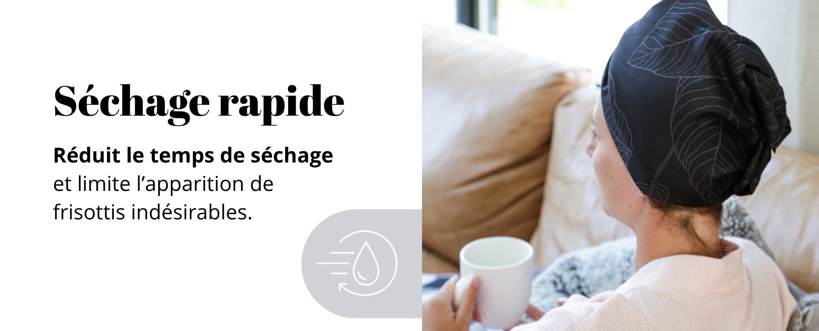Serviette cheveux sèche rapidement