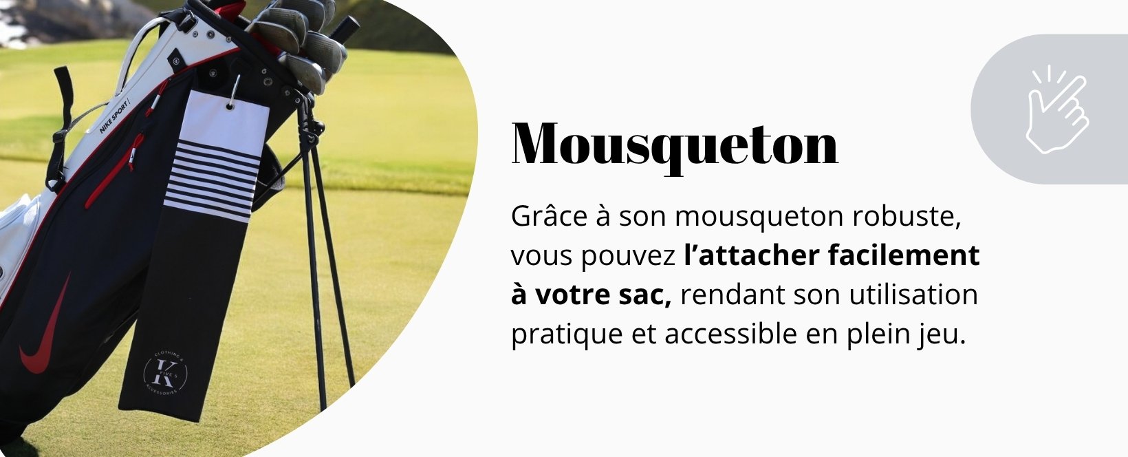 Serviette de golf mousqueton