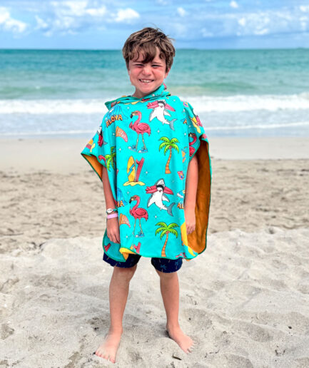 Kid microfiber poncho –  Shark party
