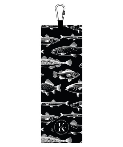 Serviette de pêche - Poisson noir et blanc